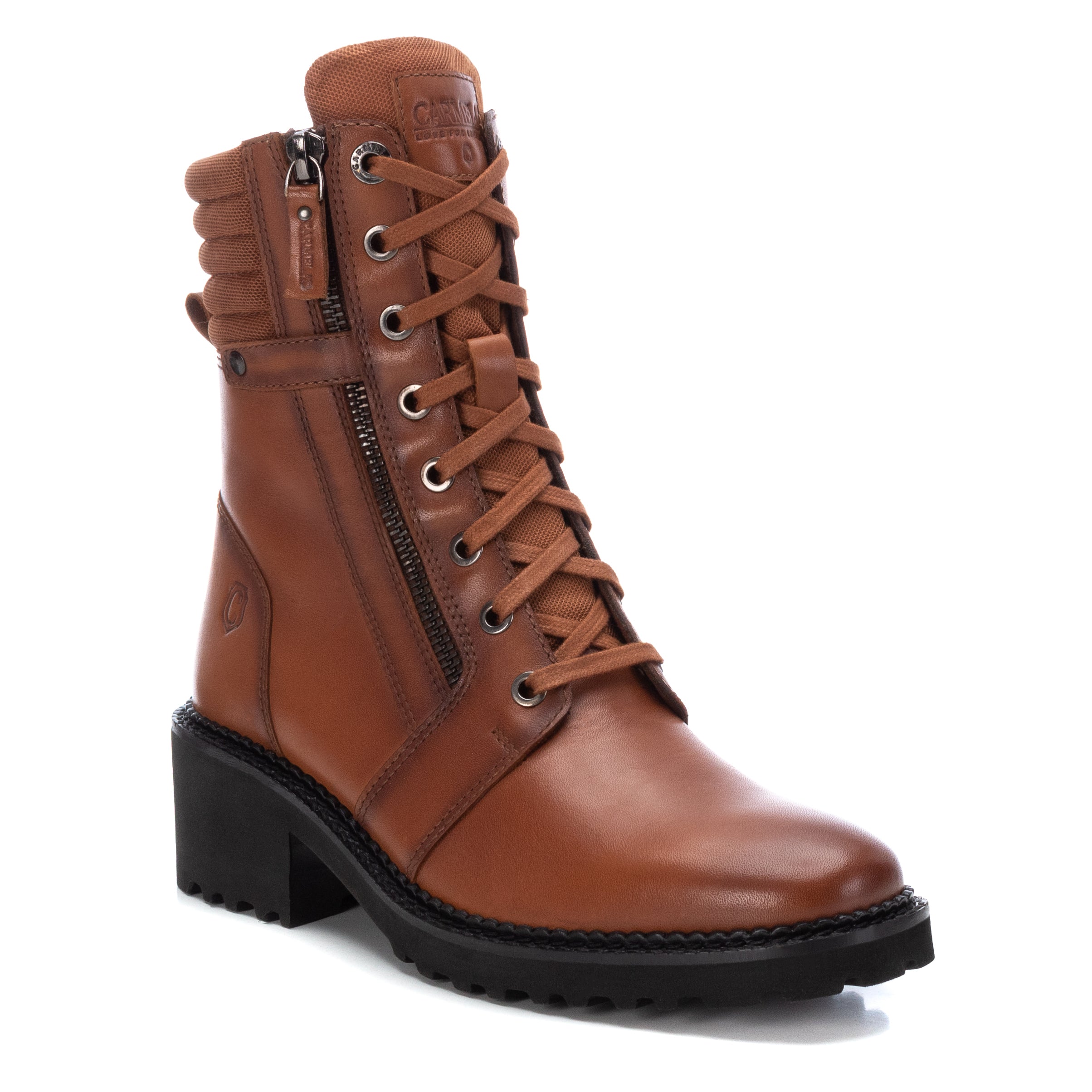 Carmela 16003602 bottine femme cuir marron militaire