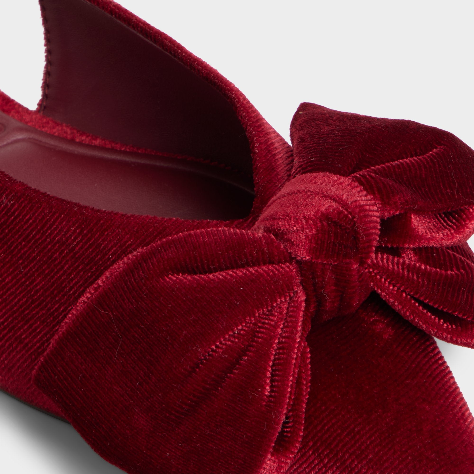 ALDO Festive ballerines rouge velours nœud