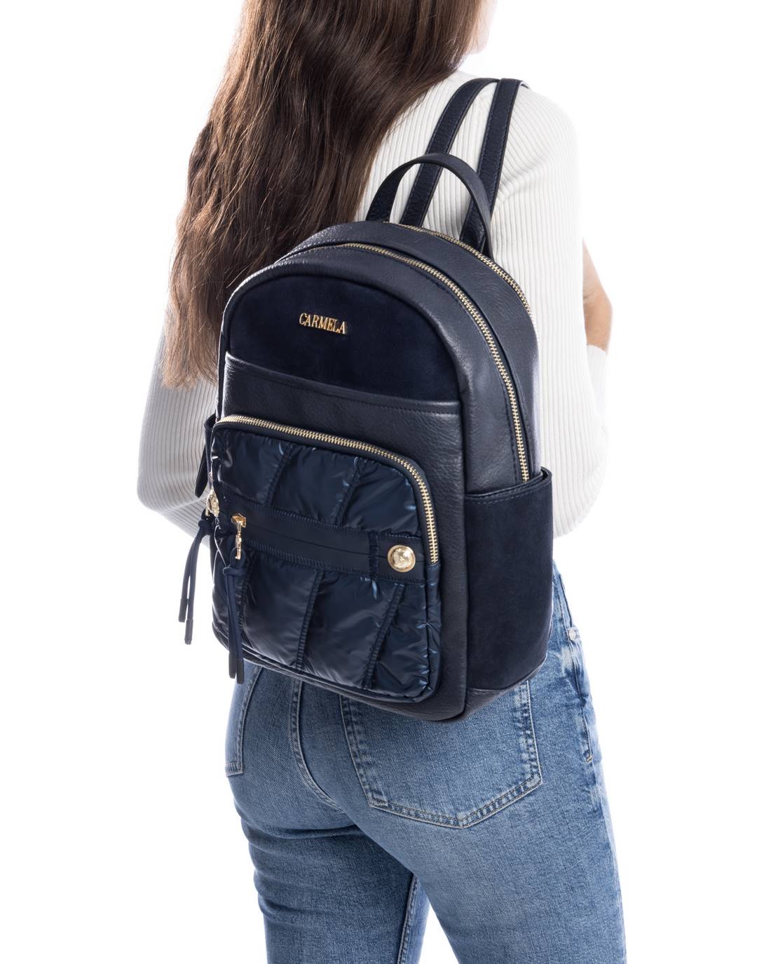 Carmela 18611204 sac a dos bleu textile 32x25x10 cm
