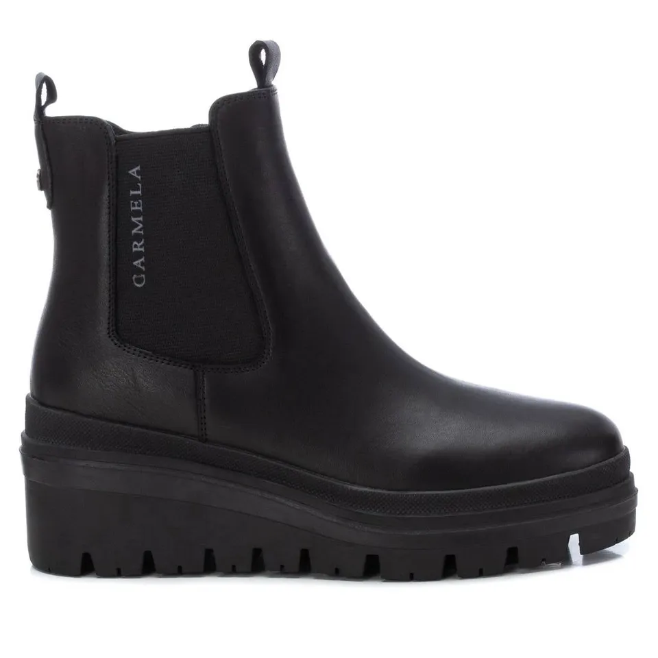 Carmela 16019101 bottines chelsea cuir noir compensé