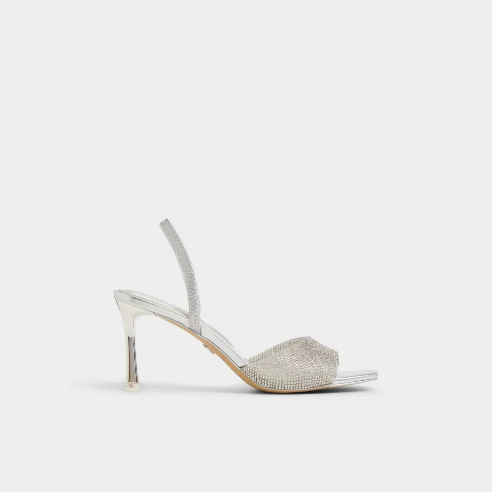 ALDO Andyana sandales talon aiguille argenté strass