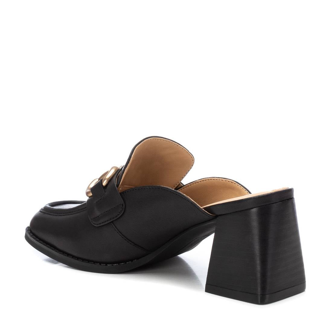 Carmela 16144504 mules cuir noires talon bois