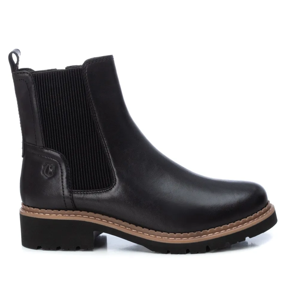 Carmela 16004602 bottine chelsea noire cuir plat