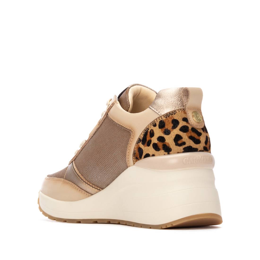Carmela 16252102 basket beige cuir compensée