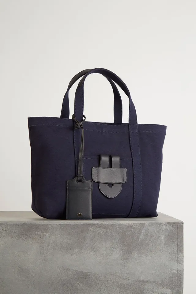 Tila March Zelig Simple Bag cabas toile cuir bleu