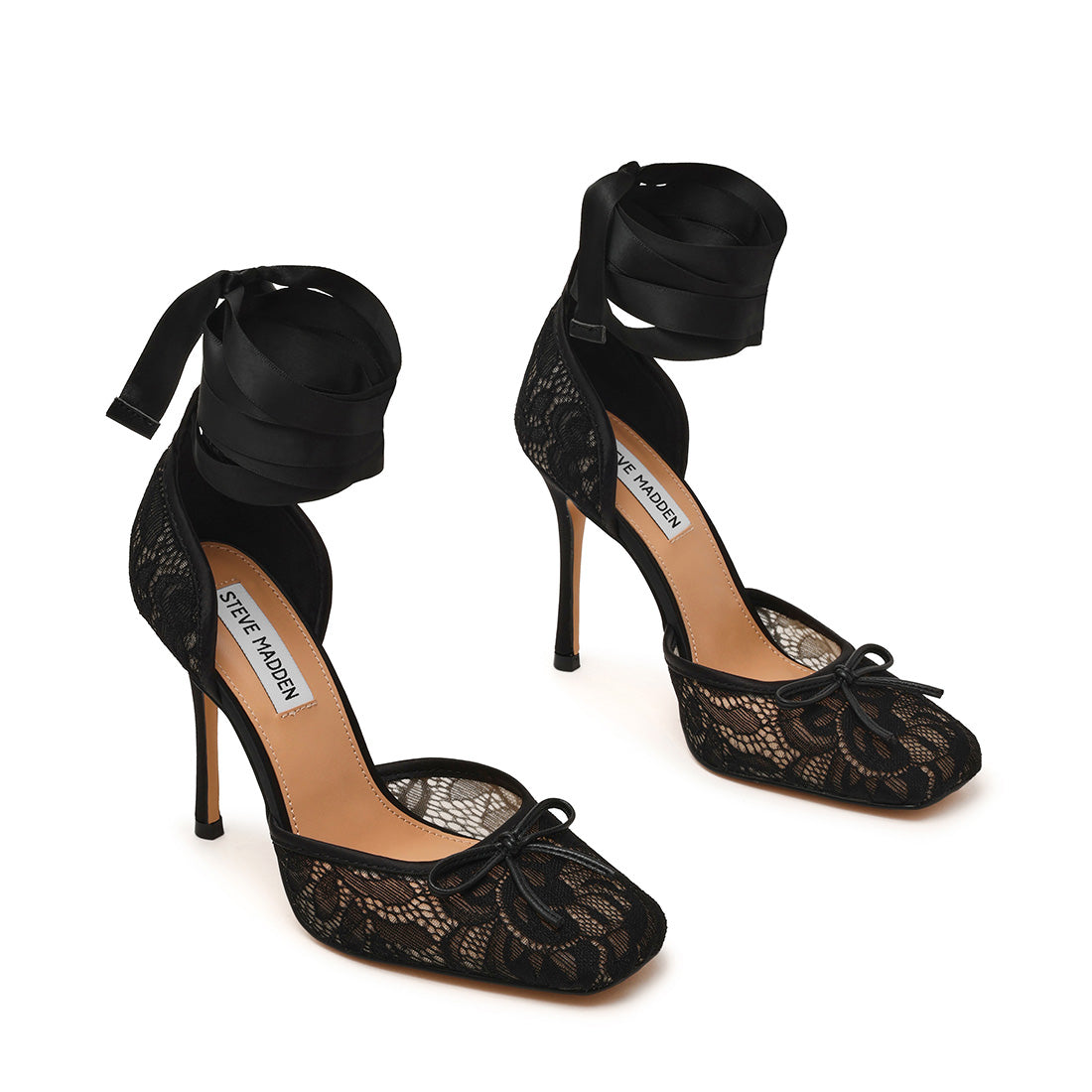 Steve Madden Larina escarpin noir dentelle talon 10 cm