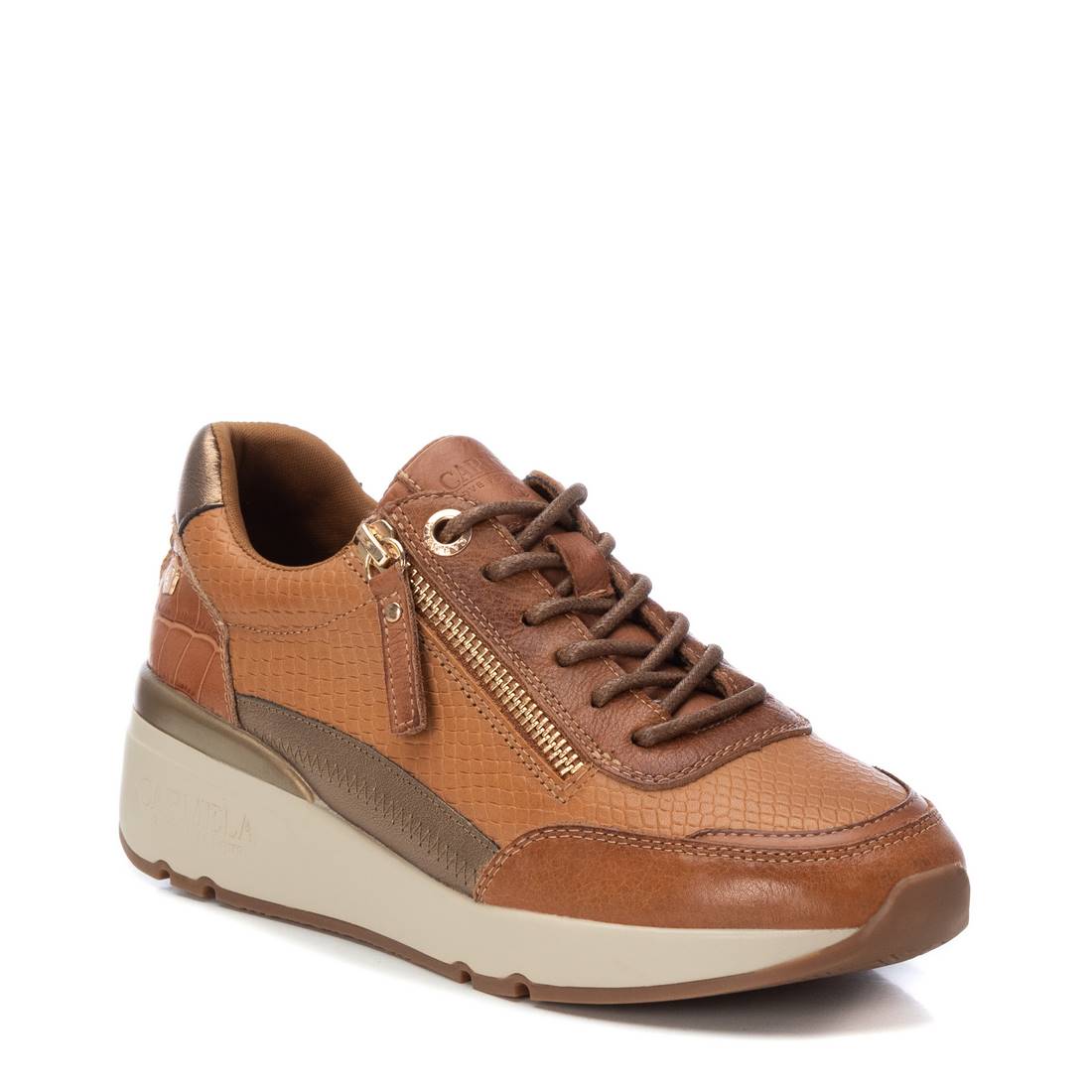 Carmela 16112801 sneaker cuir marron zip