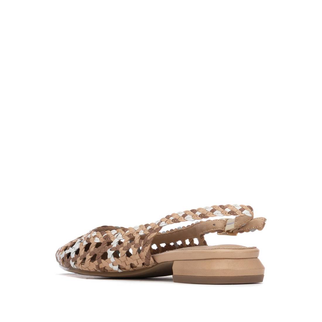 Carmela 16312907 ballerine cuir beige tressée bride