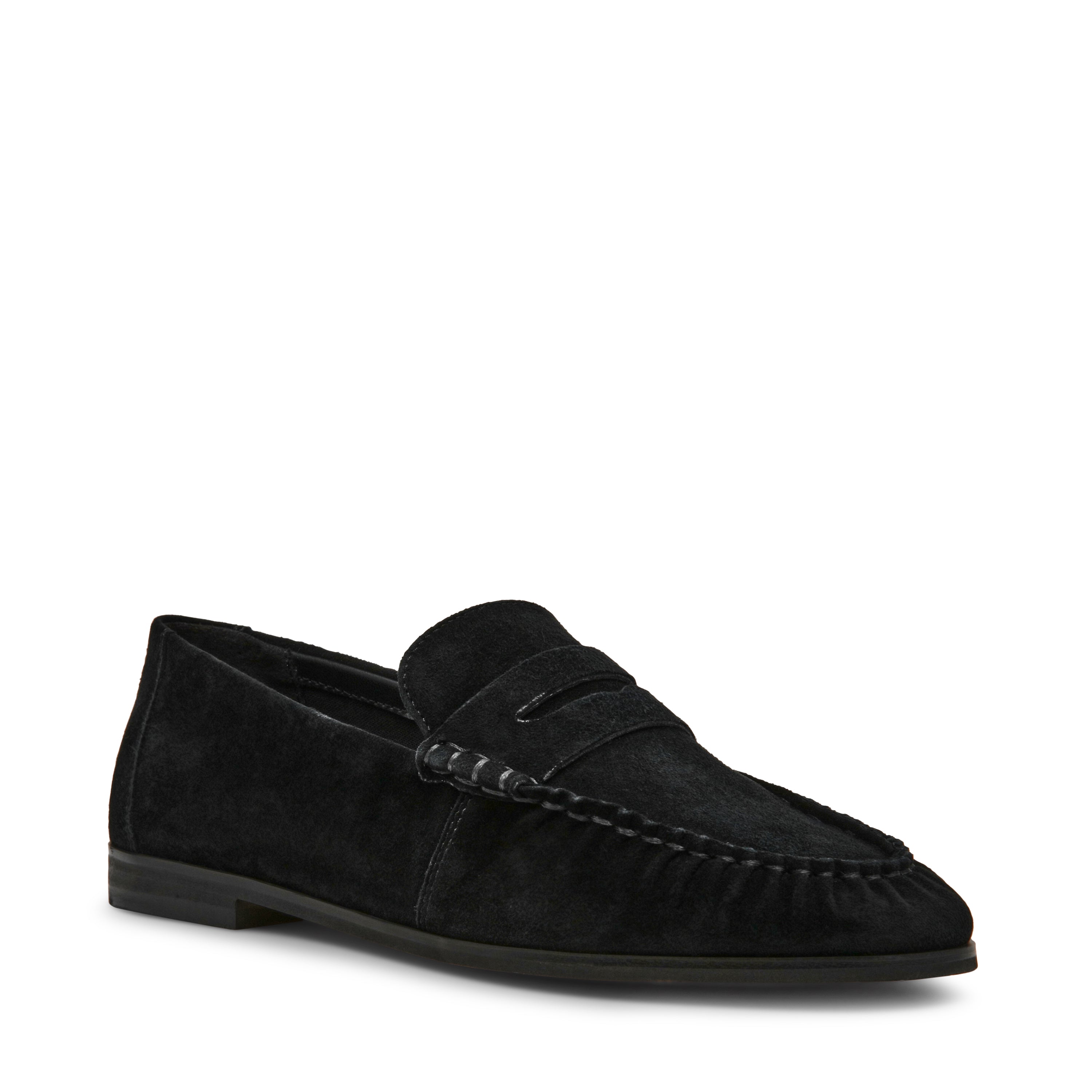 Steve Madden Muse mocassin daim noir plat 2 cm