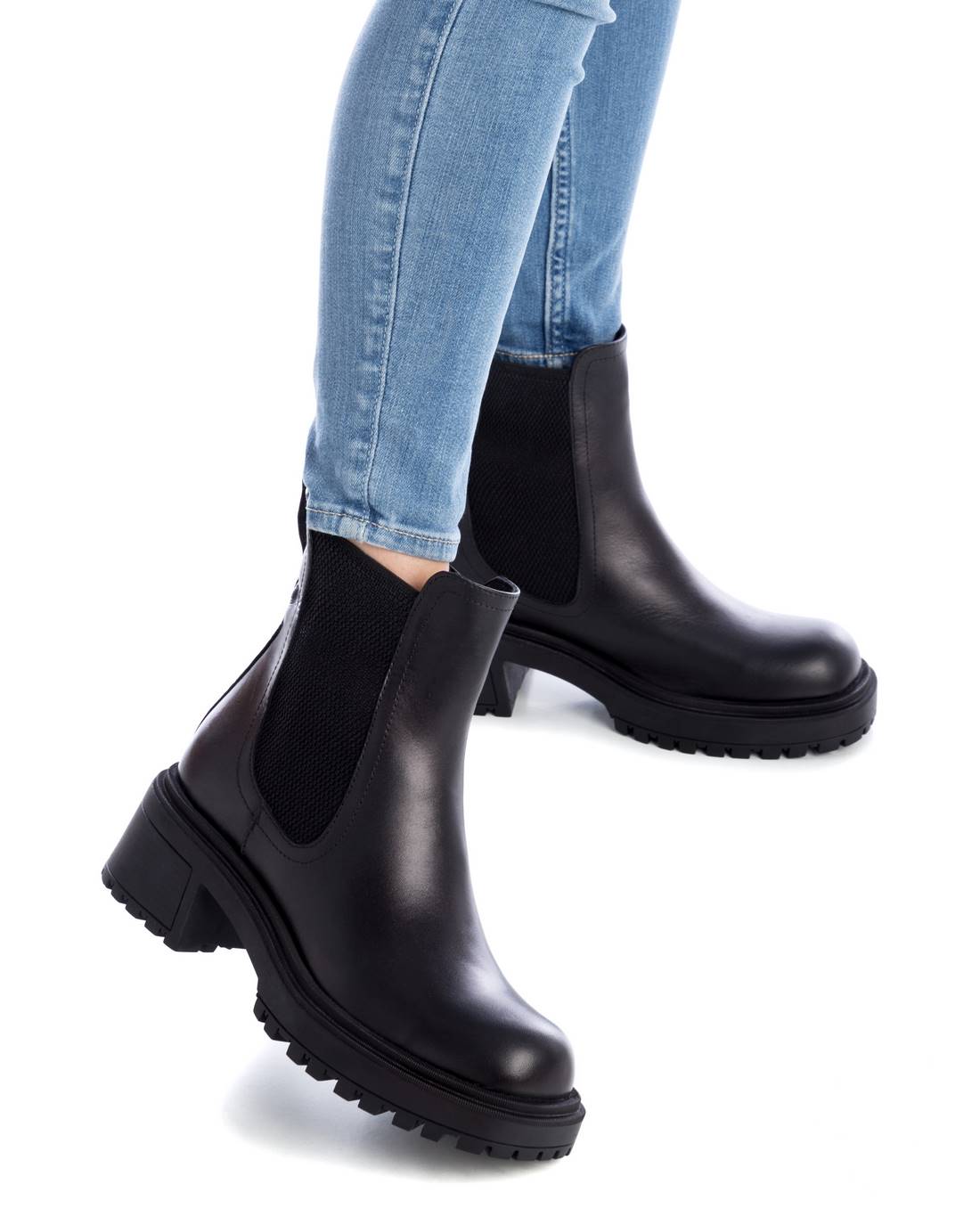 Carmela 16038201 bottine chelsea noire cuir véritable