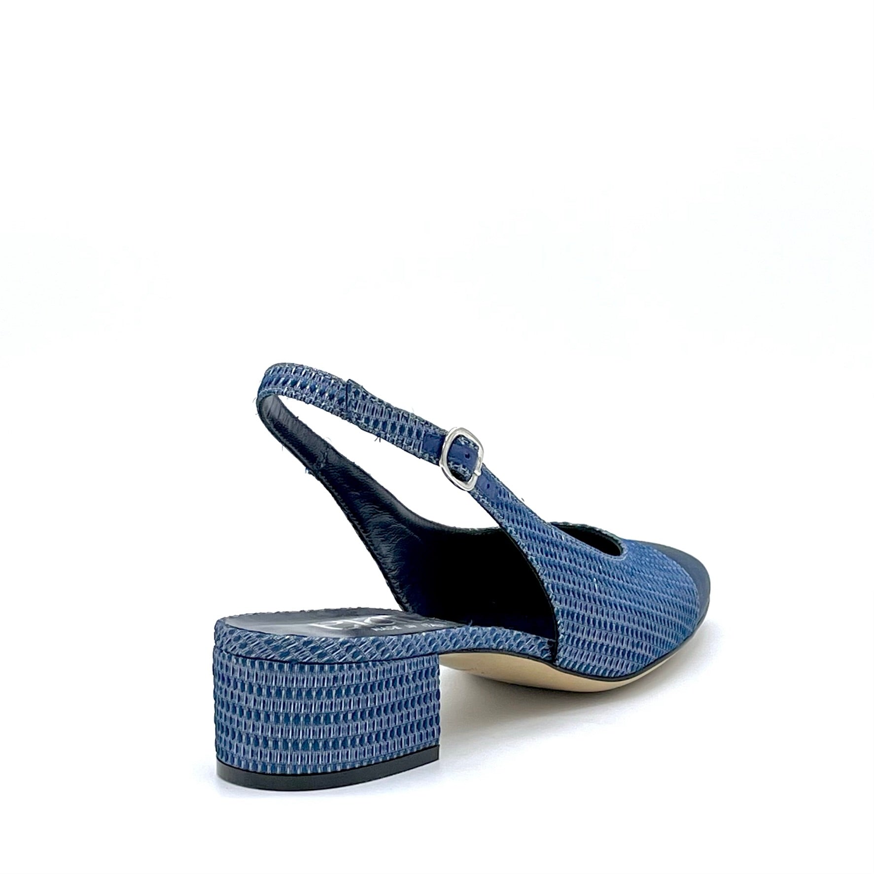 ELATA 15128 slingback satin bleu talon 3,5 cm