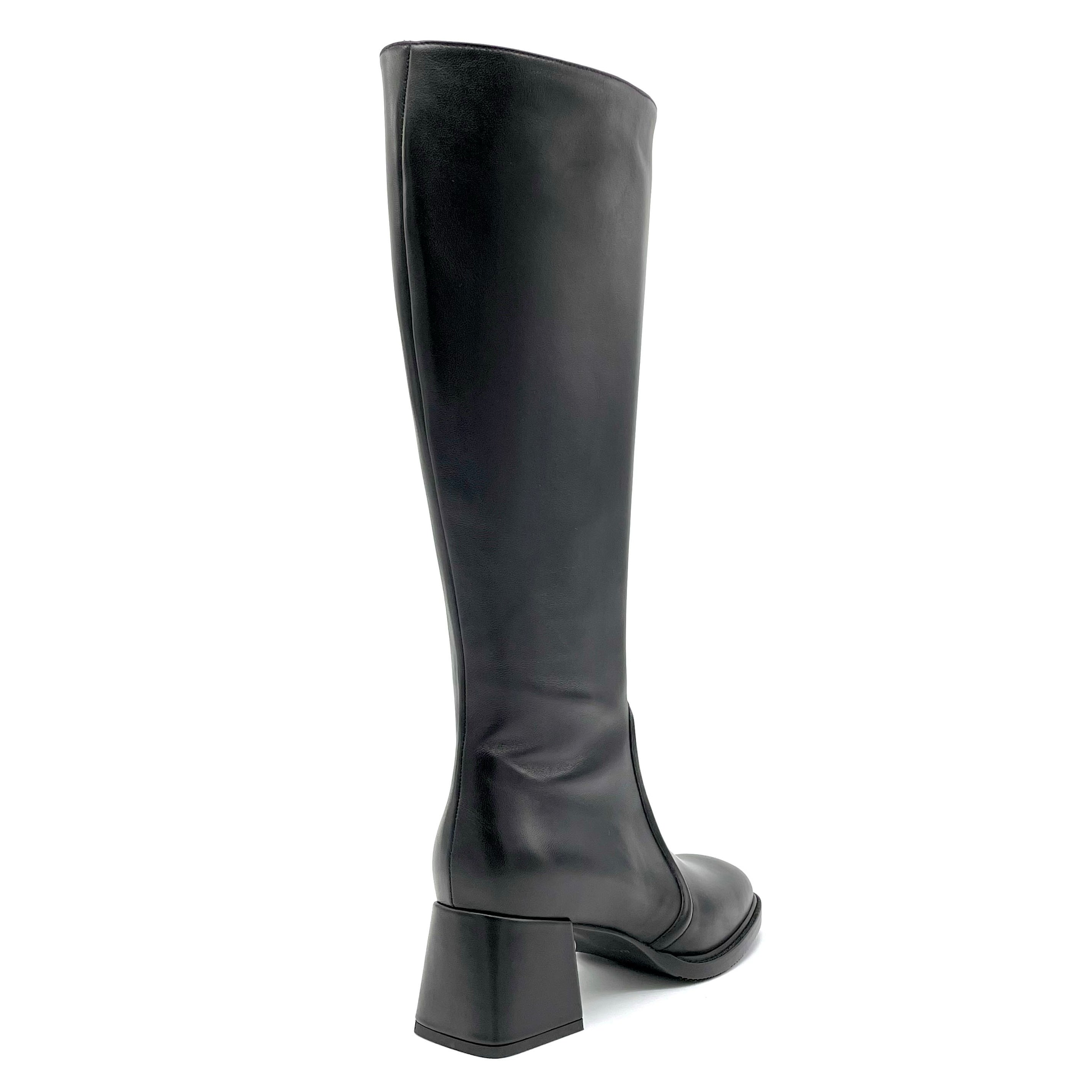 Elata 52544 botte cuir noir talon 6 cm
