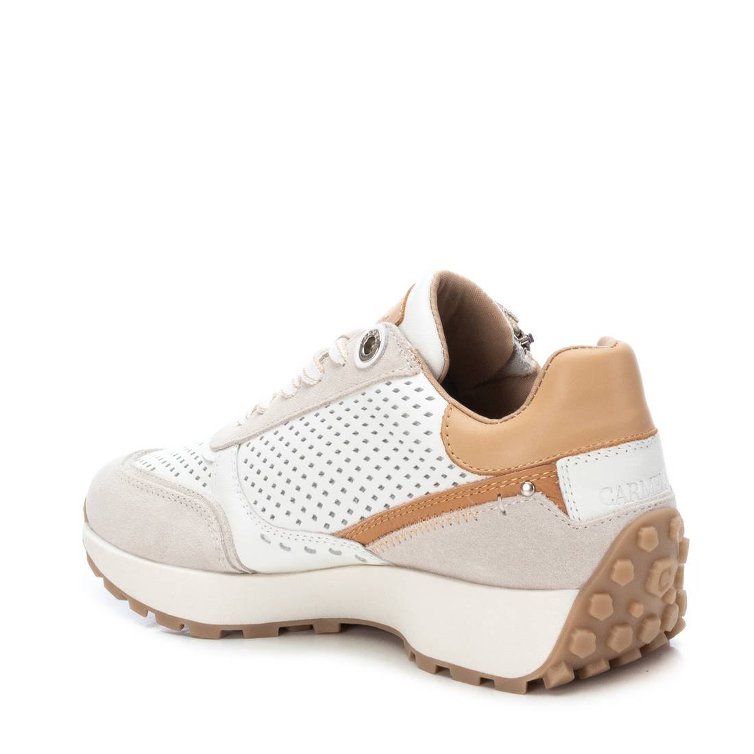 Carmela 16069801 sneaker cuir blanc à zip