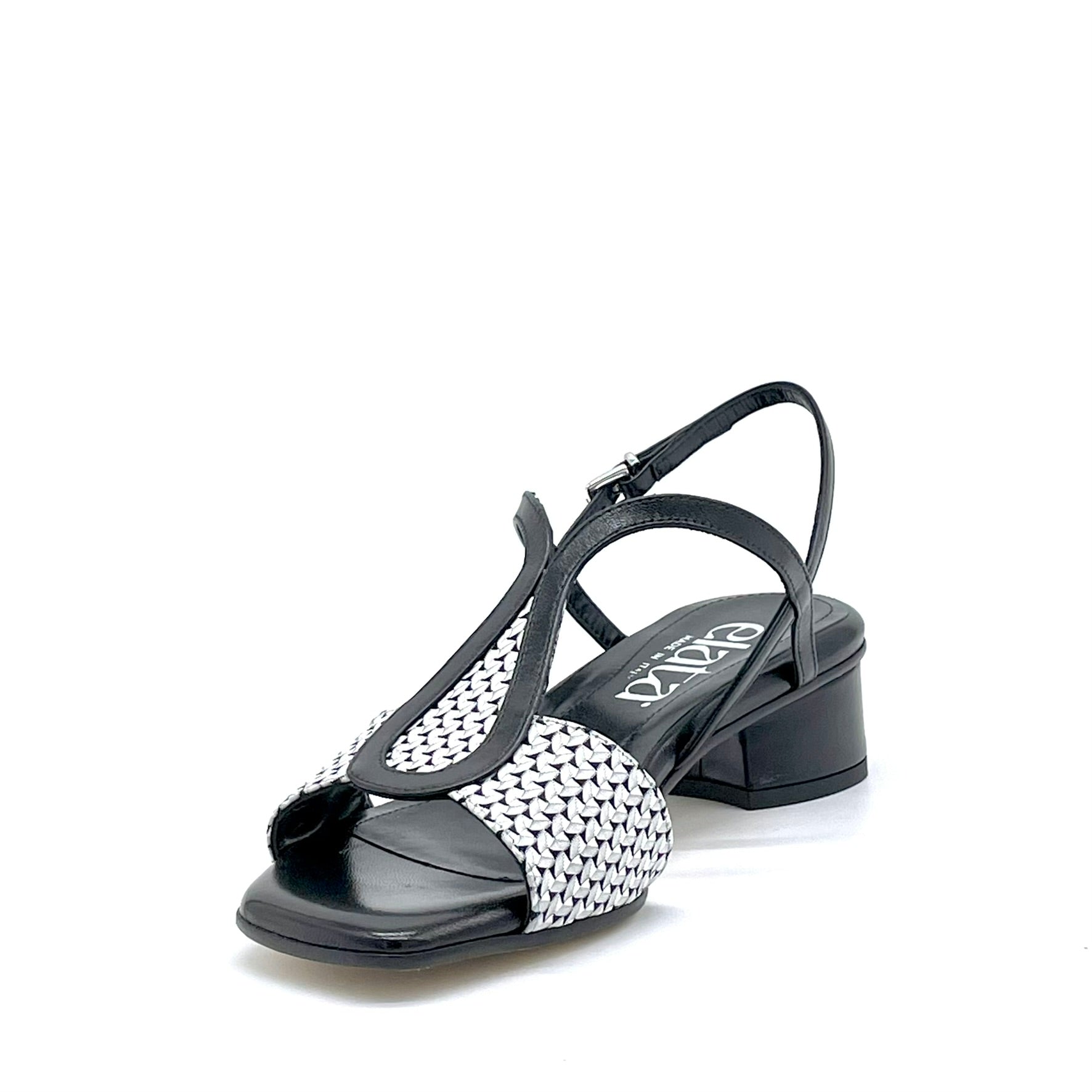 Elata 16131 sandales cuir noir petit talon 3,5 cm