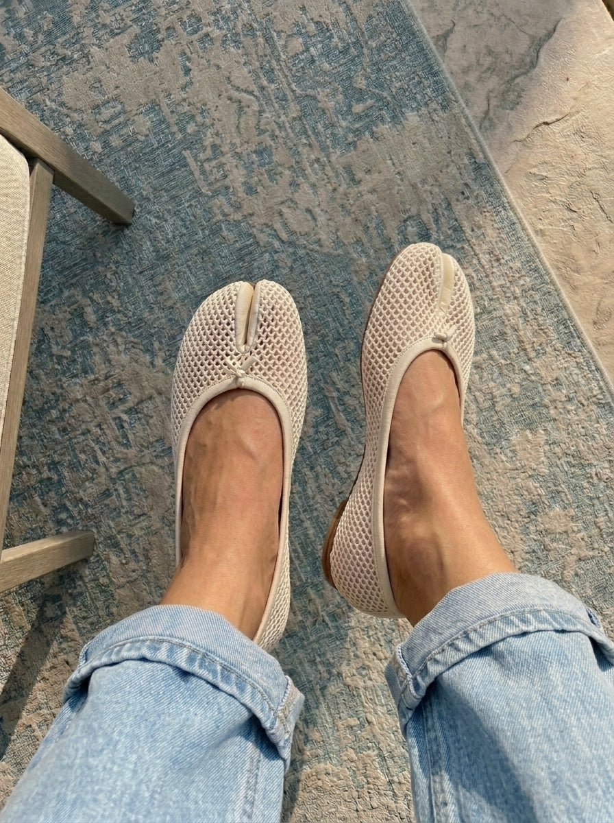 Steve Madden Calico-Mesh ballerines ivoire maille