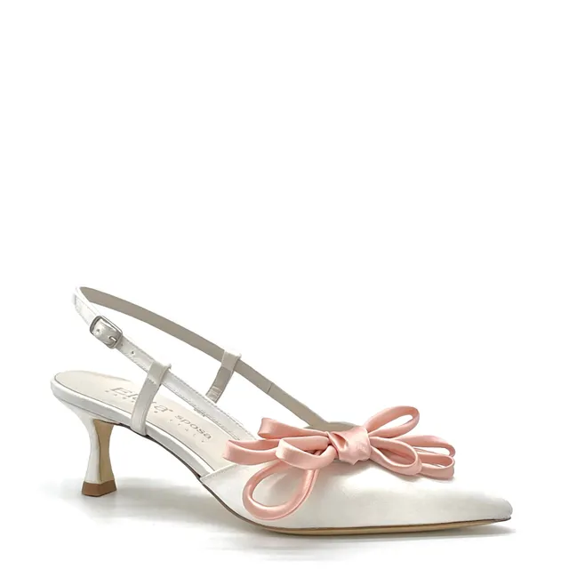 Elata S2438 slingback mariée blanc 37 talon 5,5 cm