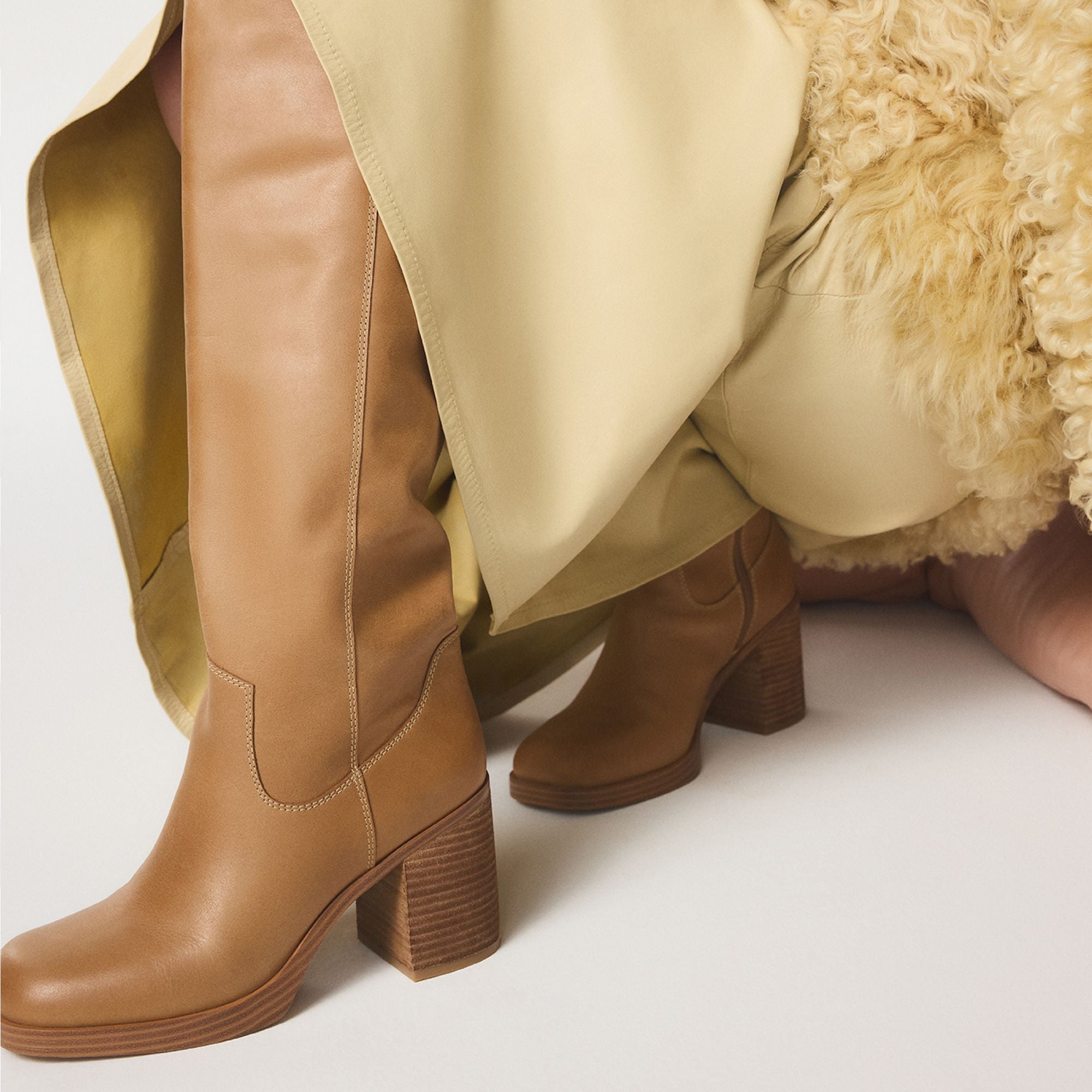 ALDO Juny botte haute marron plateforme cuir vieilli