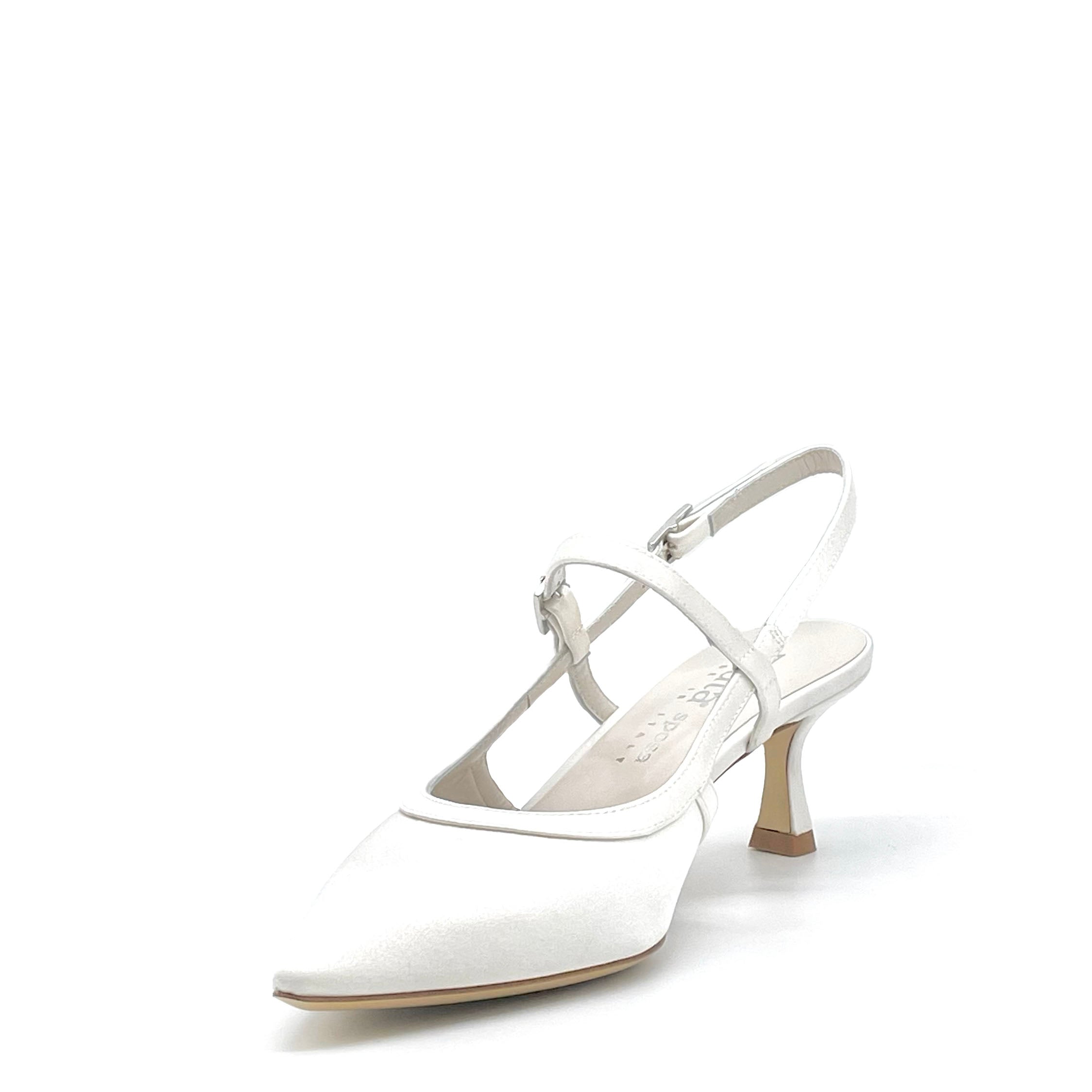 ELATA S2635 slingback mariée satin blanc 5,5 cm