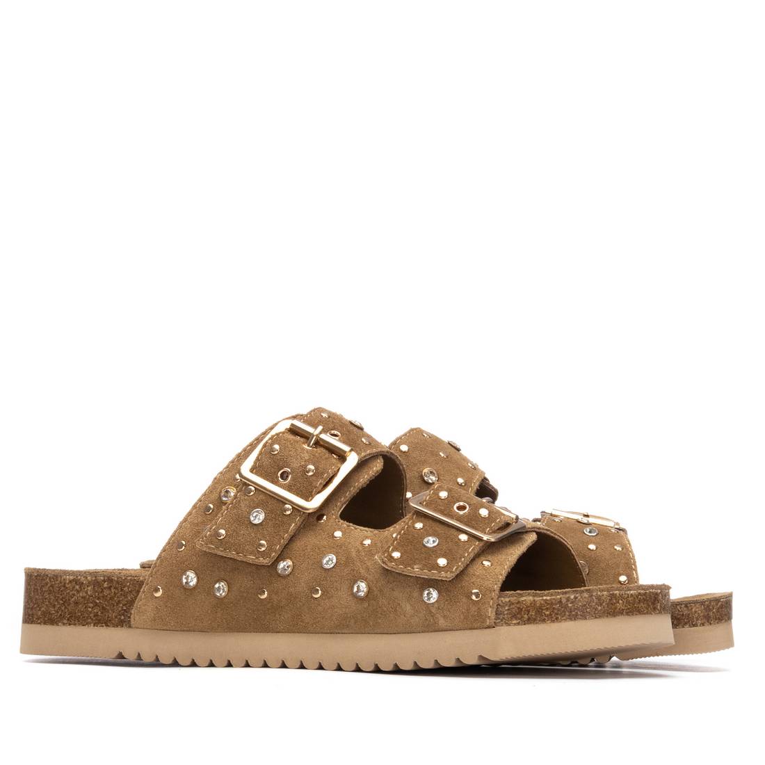 Carmela 16328201 sandale cuir camel plate ajourée