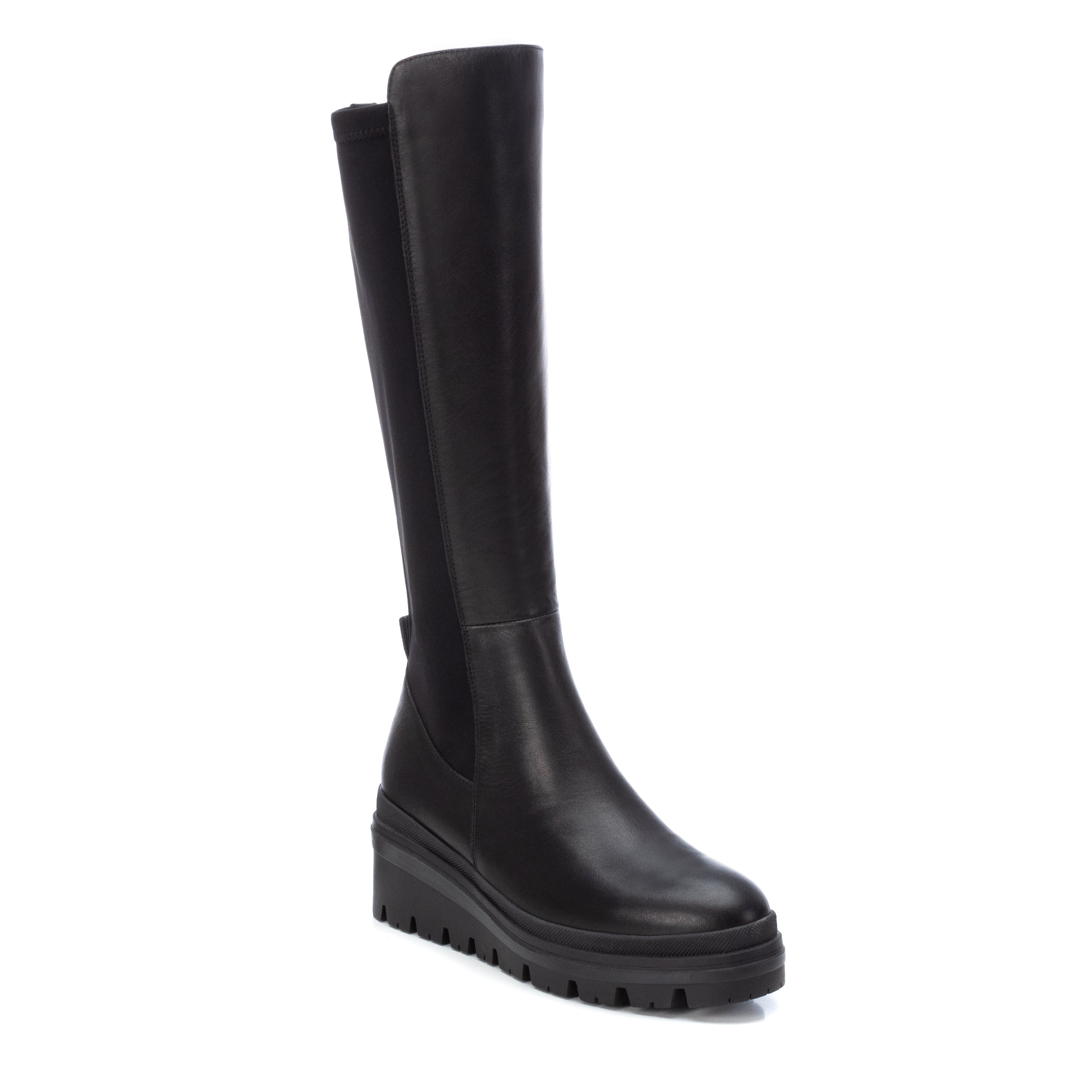 Carmela 16023001 bottine femme noire cuir compensée 6 cm