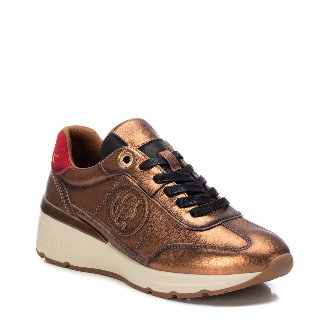 Carmela 16195503 basket femme doré cuir crantée