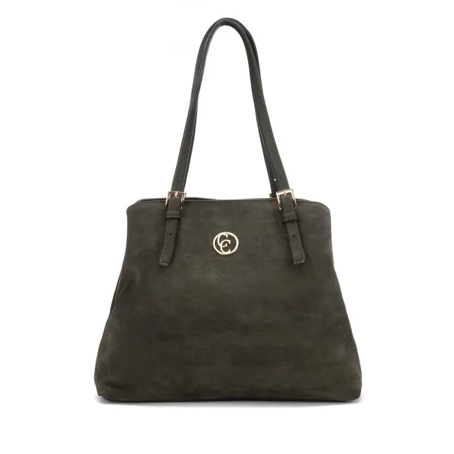 Carmela 186232 18623203 sac épaule kaki suède