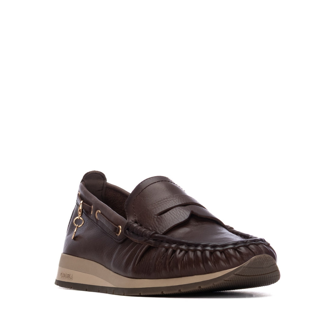 Carmela 16423502 mocassin cuir marron plat