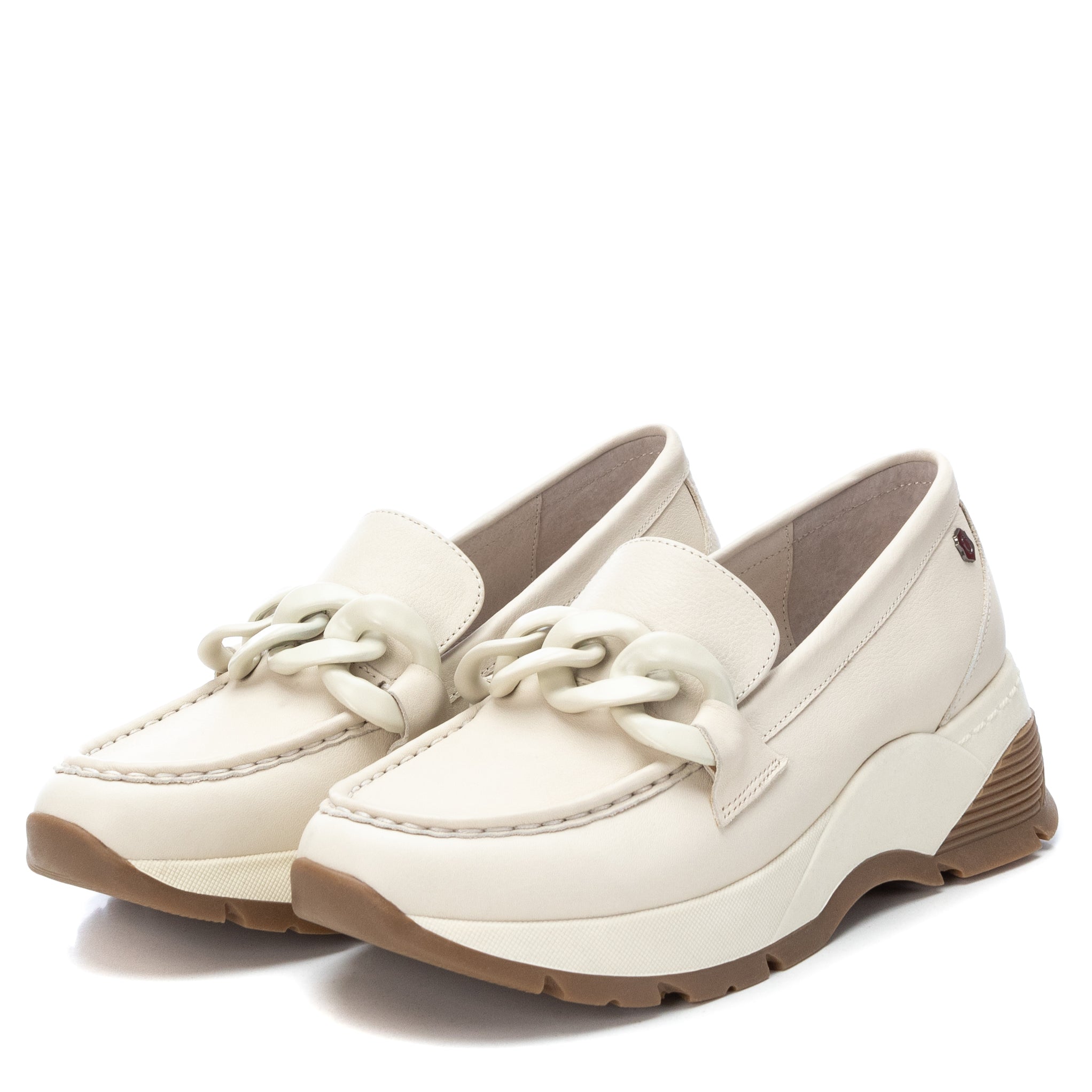 Carmela 16037001 mocassin basket femme cuir blanc