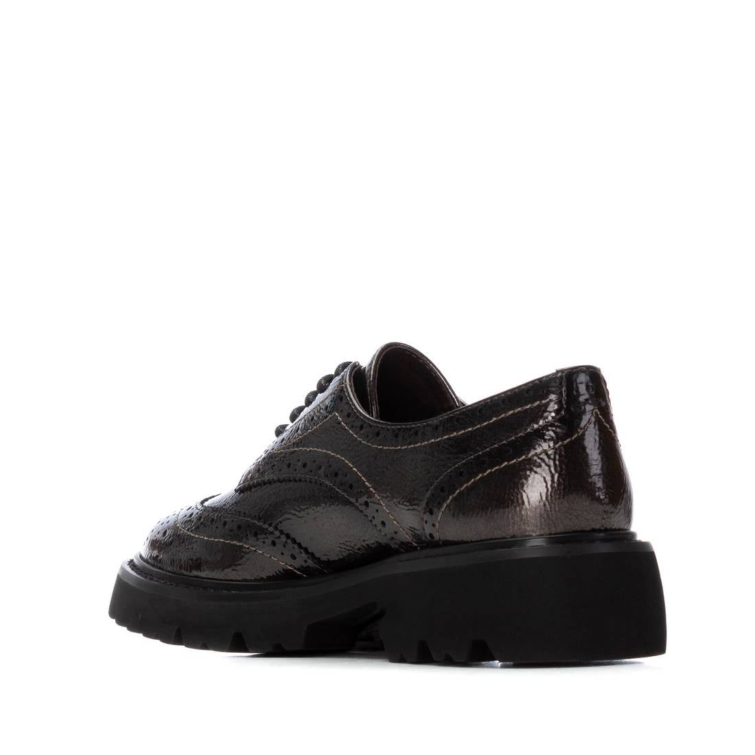 Carmela 16255001 derbies femme gris verni plat