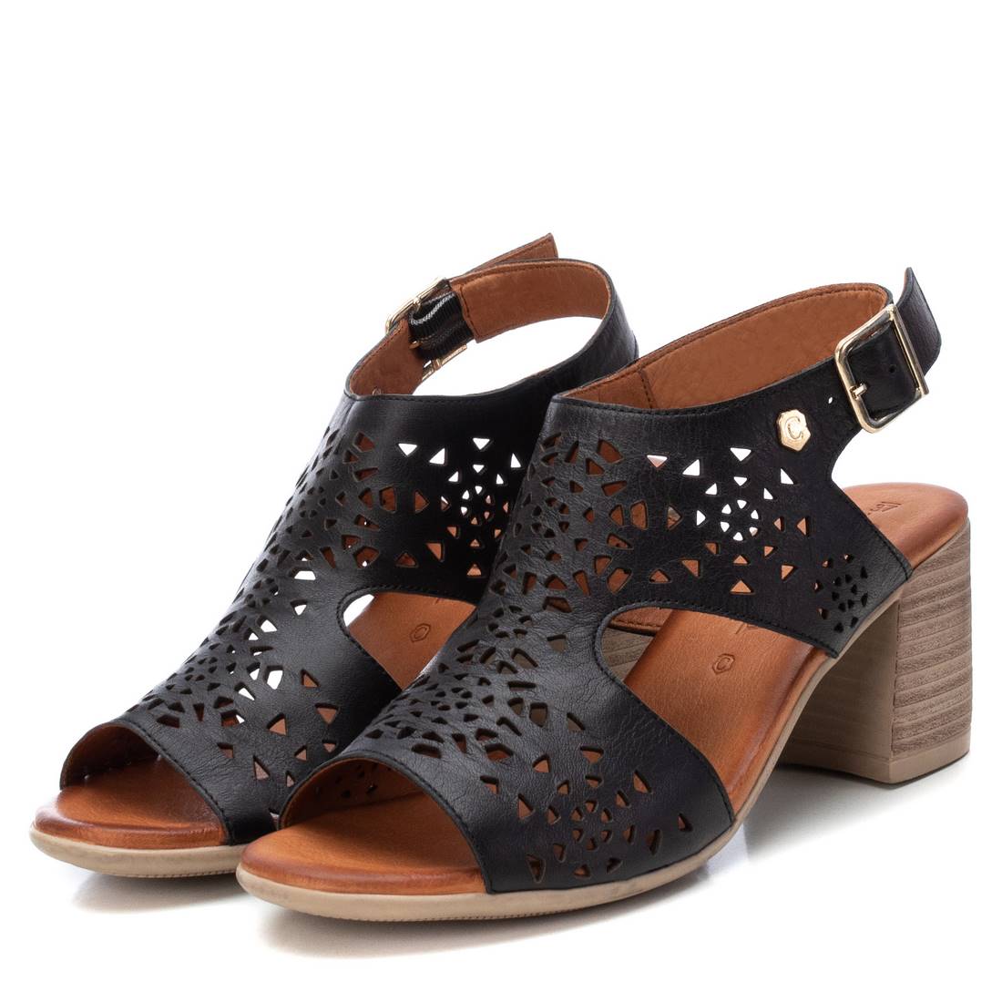 Carmela 16083902 sandales cuir noir talon 8 cm