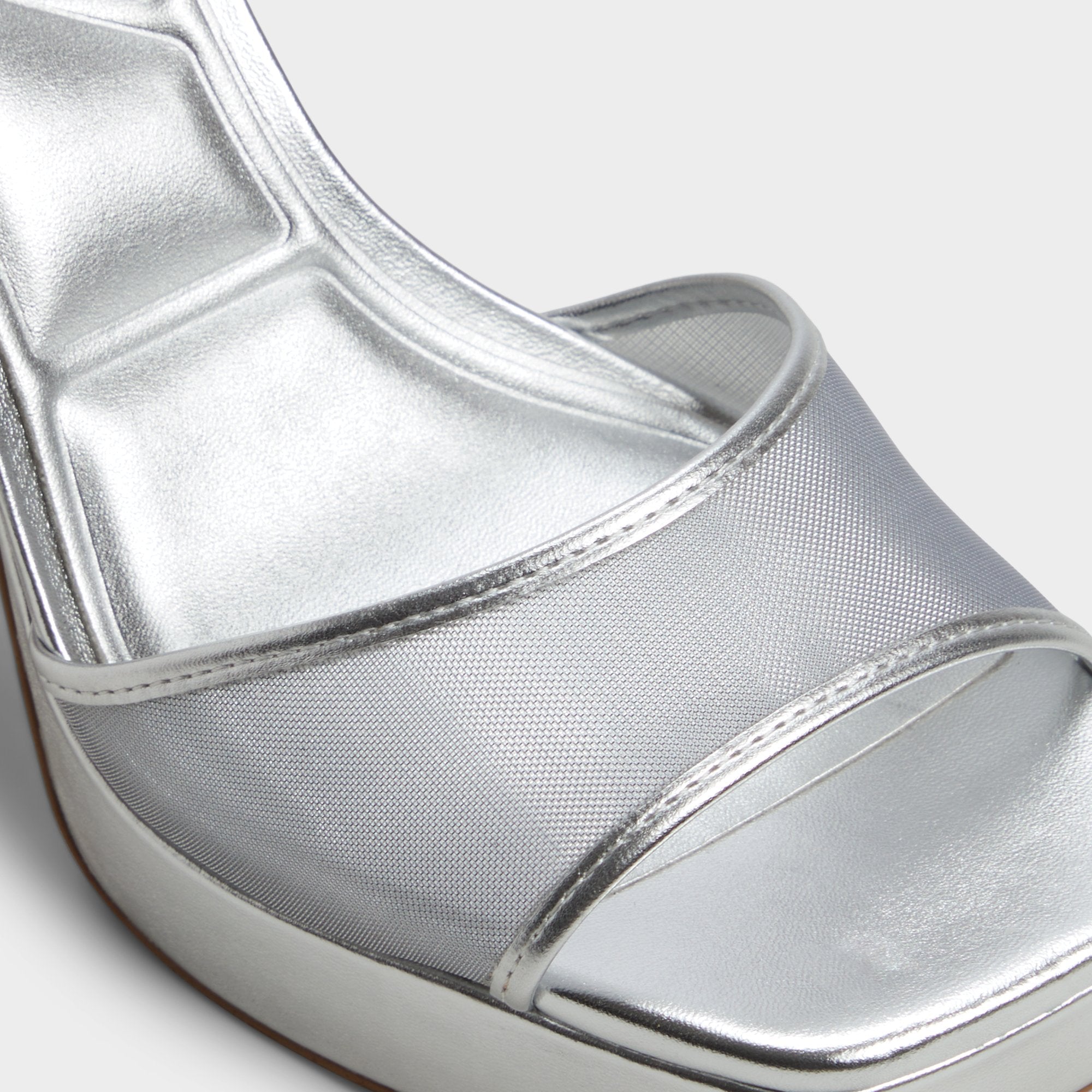 ALDO Chicglimmer sandales talon bloc argenté mesh