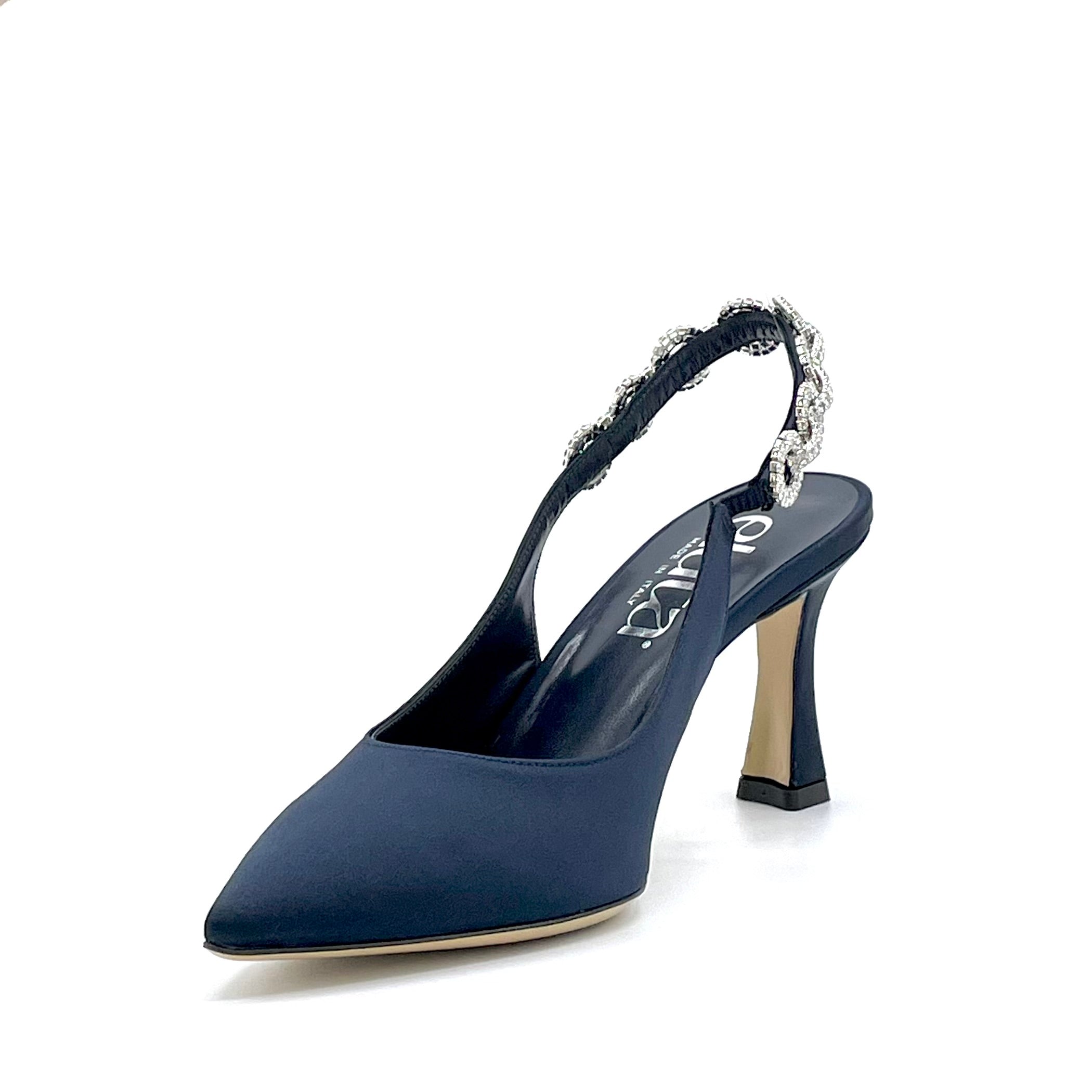 Elata 13152 slingback satin bleu 37 talon 7,5 cm