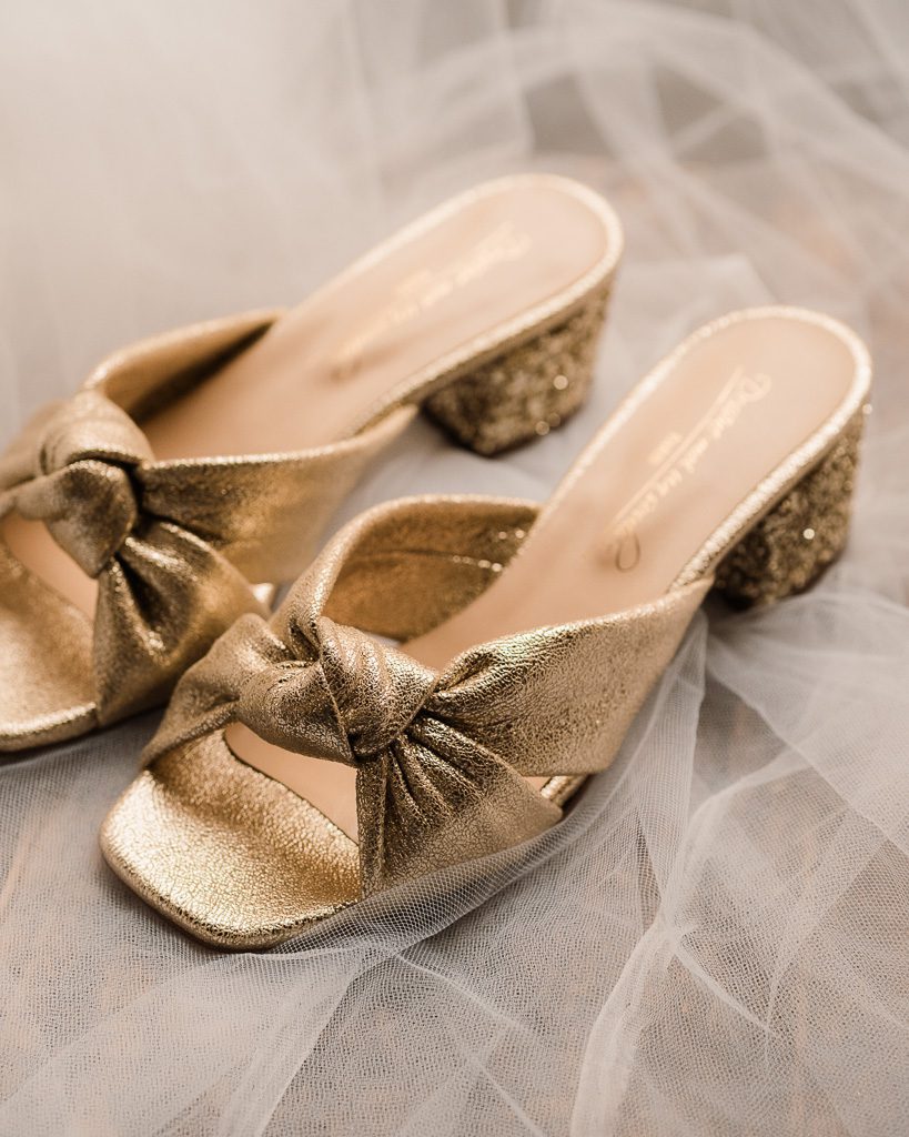 Dessine Moi Un Soulier Suzanne mule irisé champagne talon haut