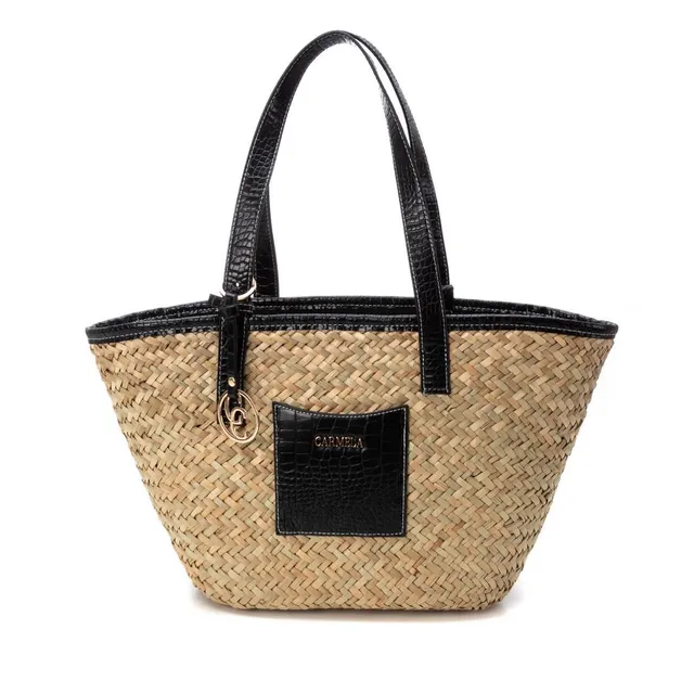 Carmela 18615803 sac femme noir rafia épaule