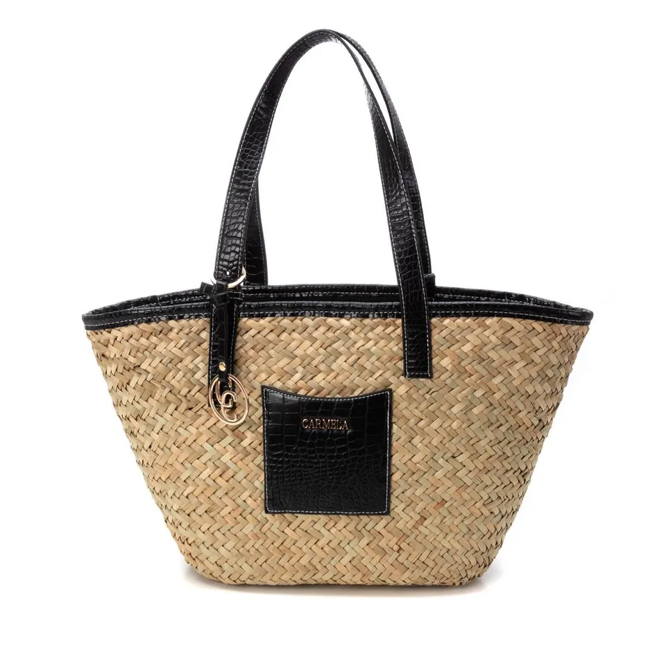 Carmela 18615803 sac femme noir rafia épaule