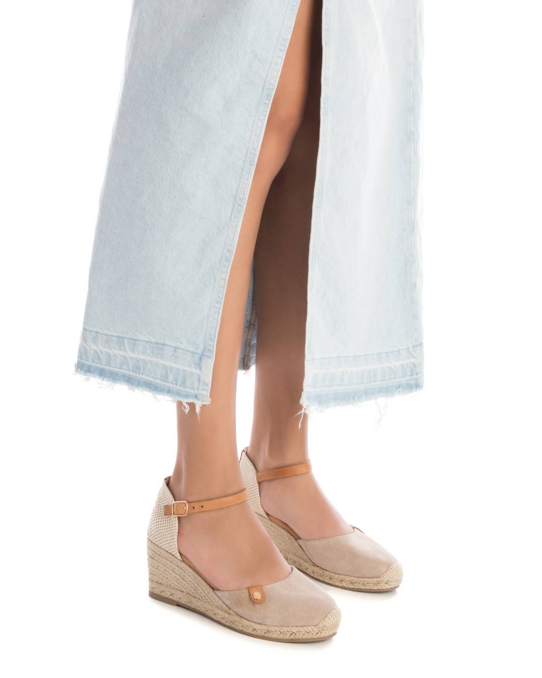 Carmela 16161804 espadrille compensée cuir blanc