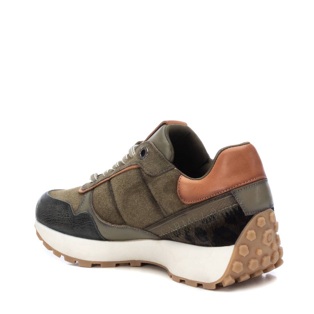 Carmela 16086203 baskets femme vert cuir véritable plate