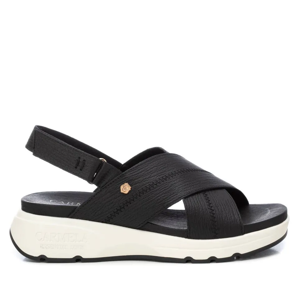Carmela 16148104 sandales femme noir cuir plat