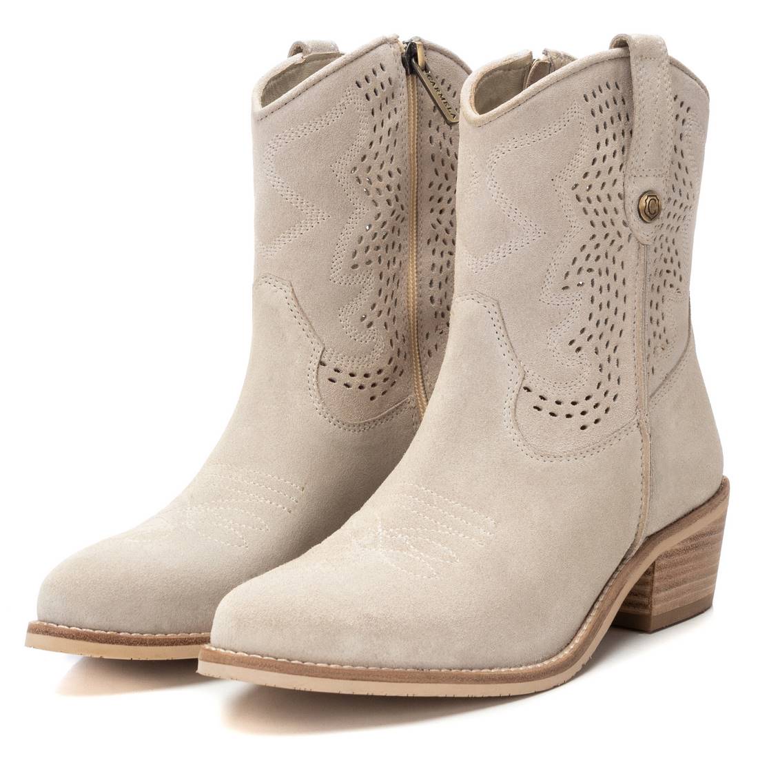 Carmela 16137005 boots santiags femme blanc talon 5 cm