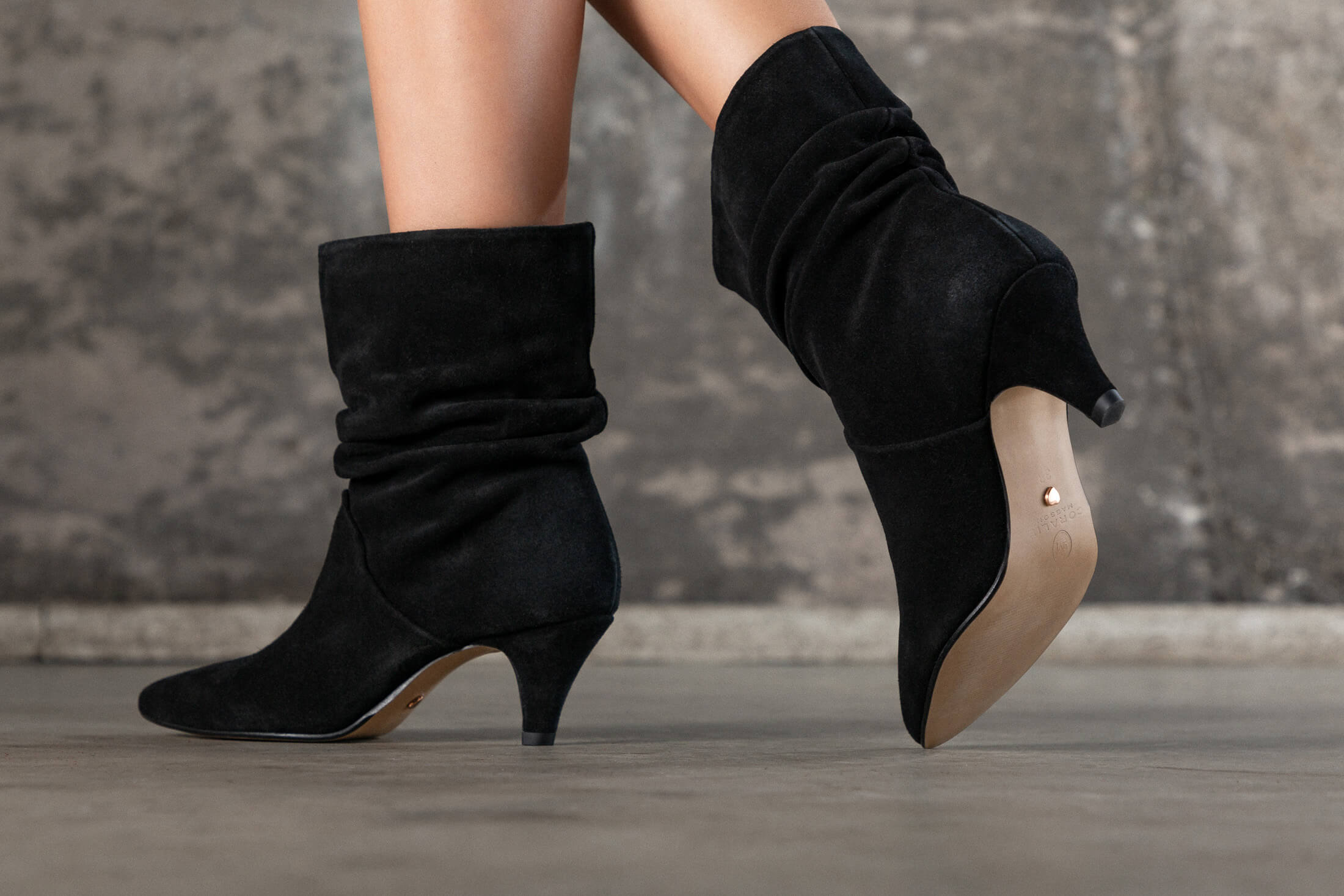 Coralie Masson City bottes mi-hautes cuir noir