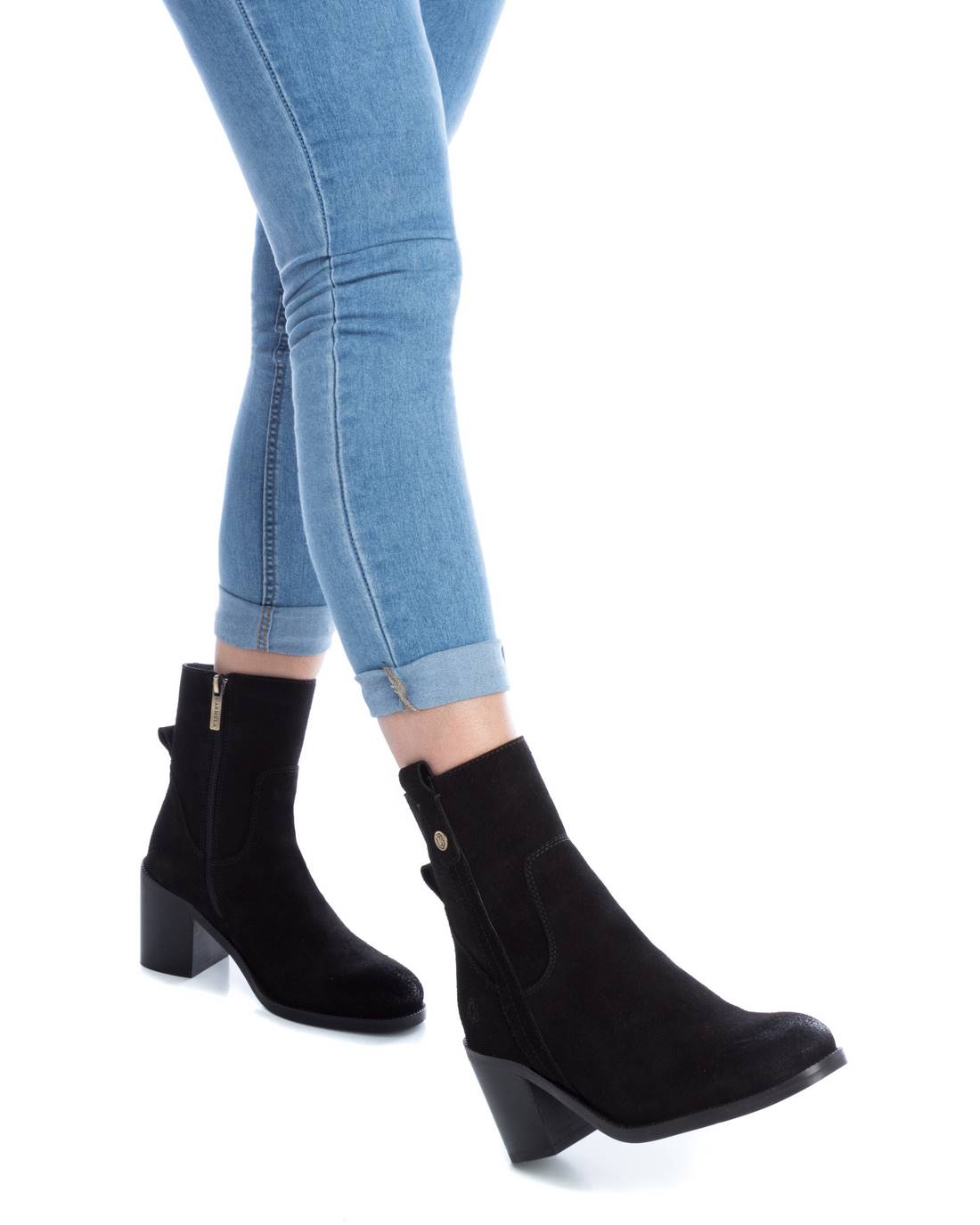 Carmela 16093701 bottines cuir noir talon 7 cm