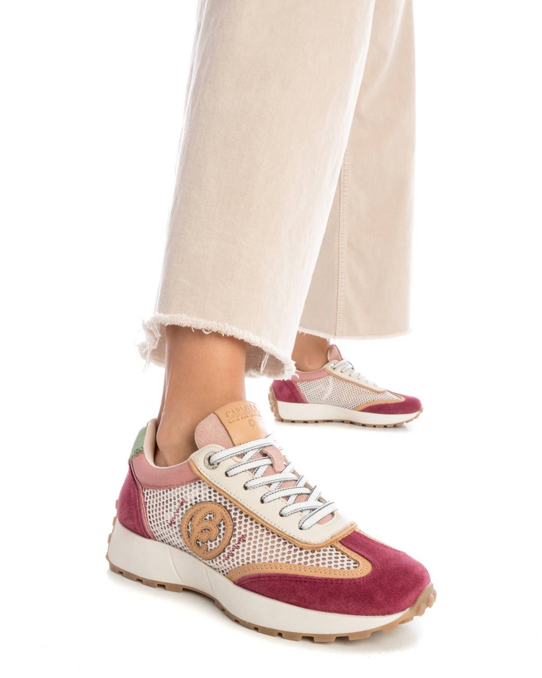 Carmela 16143001 sneaker cuir rouge ajourée