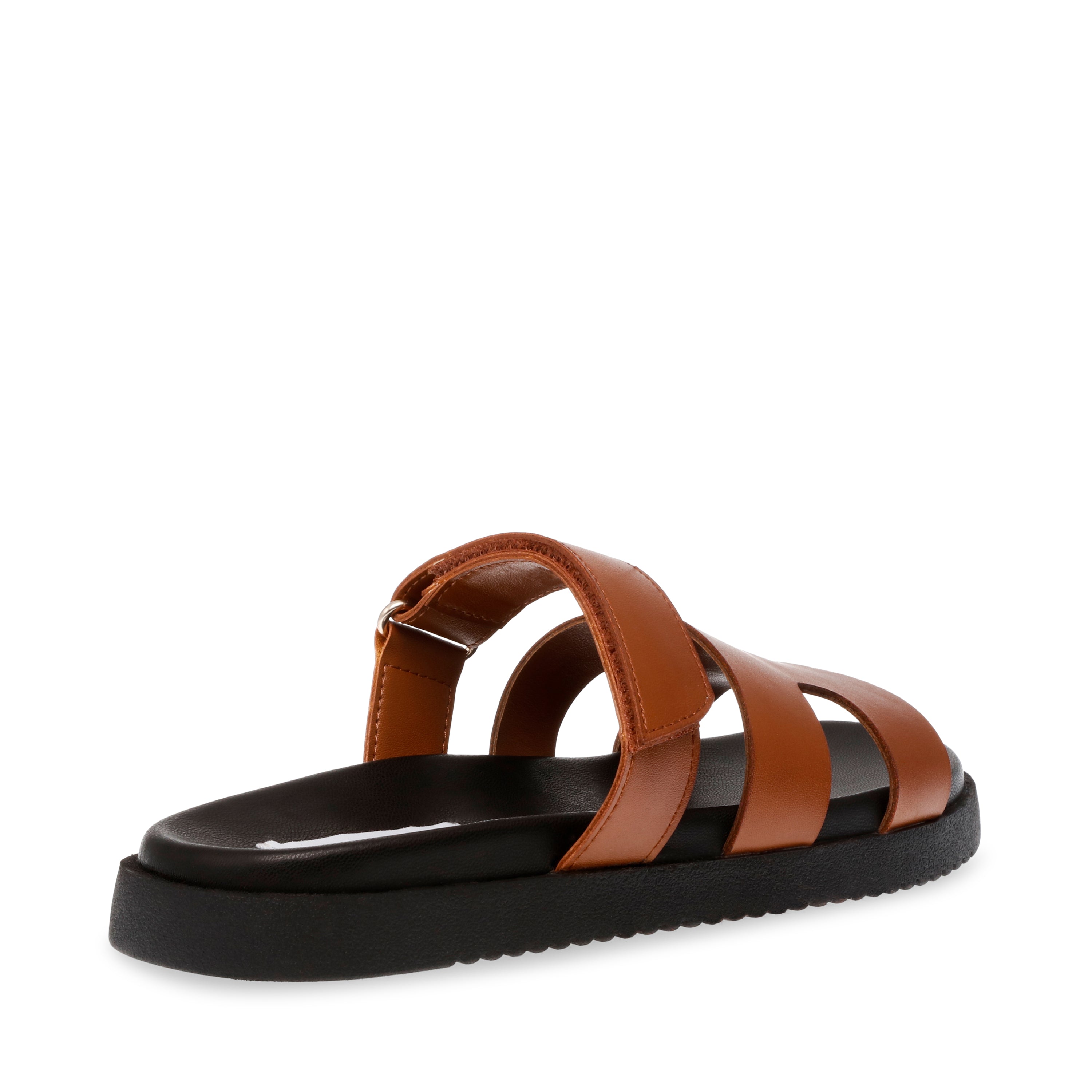 Steve Madden Missile-E sandale cuir cognac plate