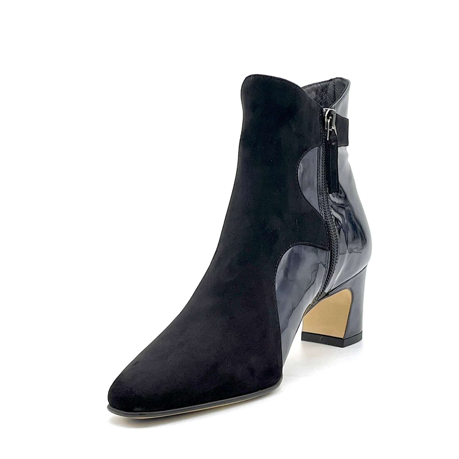 Elata 56540 bottine suède noir écaille talon 5,5 cm