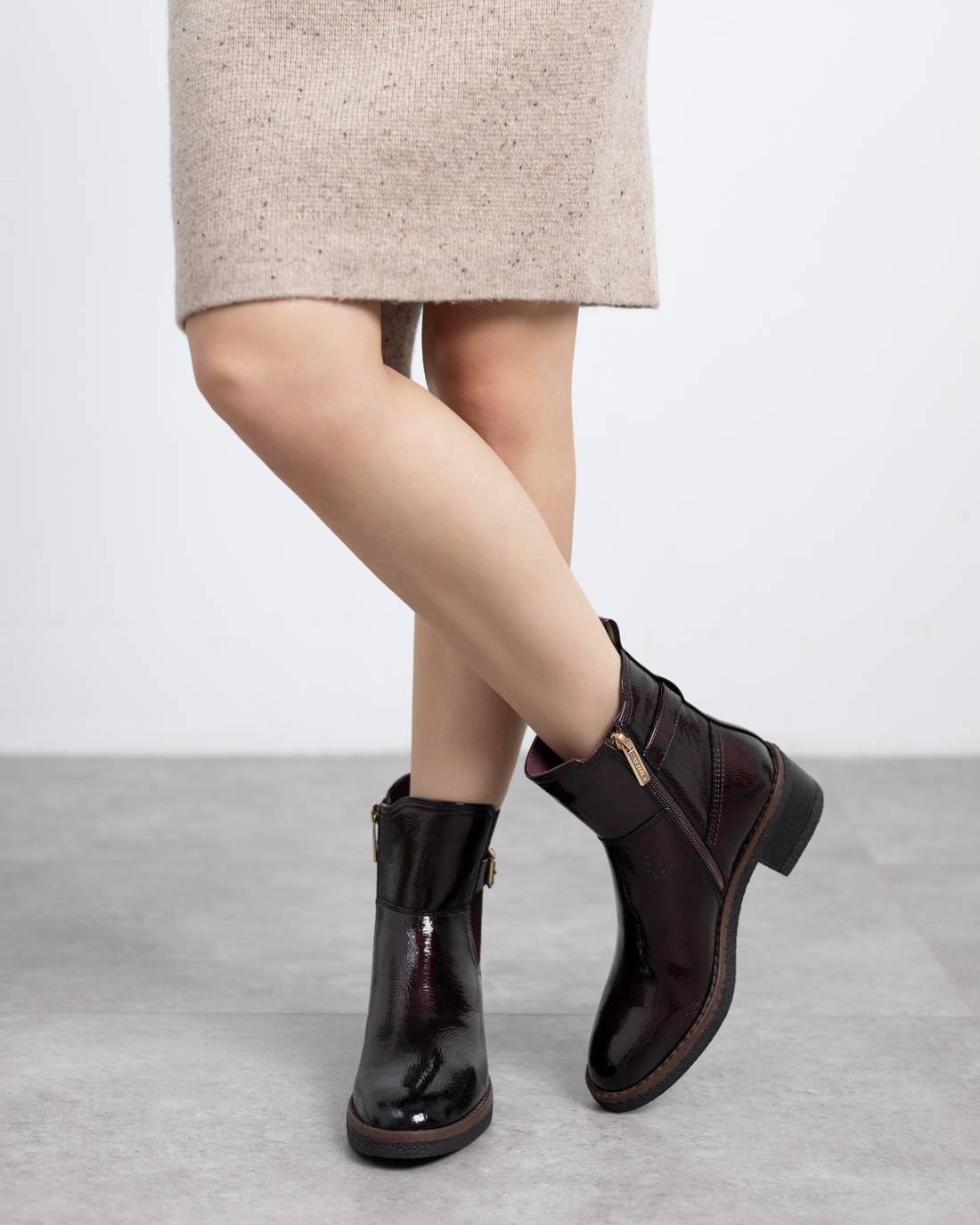 Carmela 16257902 bottine bordeaux talon verni