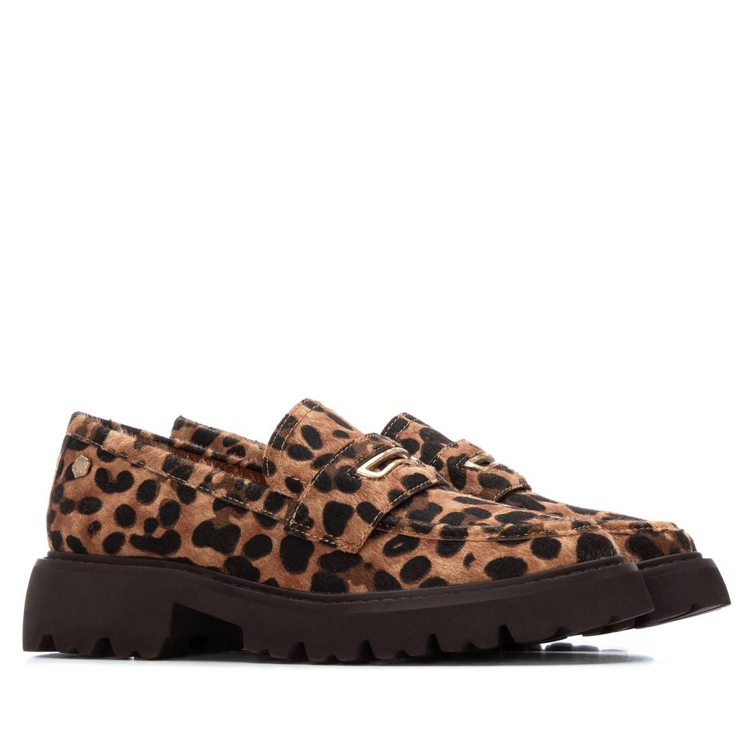 Carmela 16254505 mocassin léopard plat doré