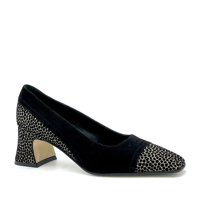 Elata 53510 escarpin suède noir talon 5,5 cm