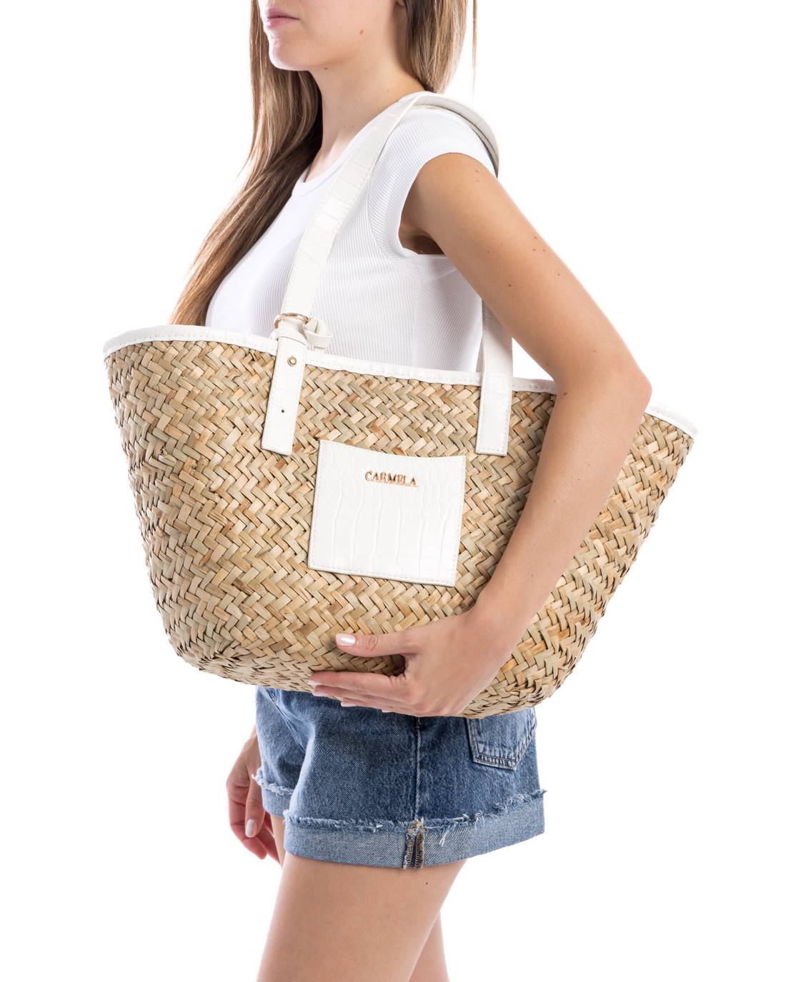 Carmela 18615802 sac beige rafia cordon