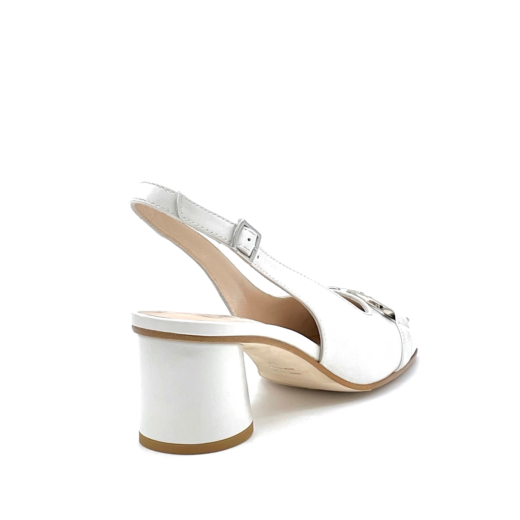 Elata 15167 slingback cuir lait argent talon 5,5 cm