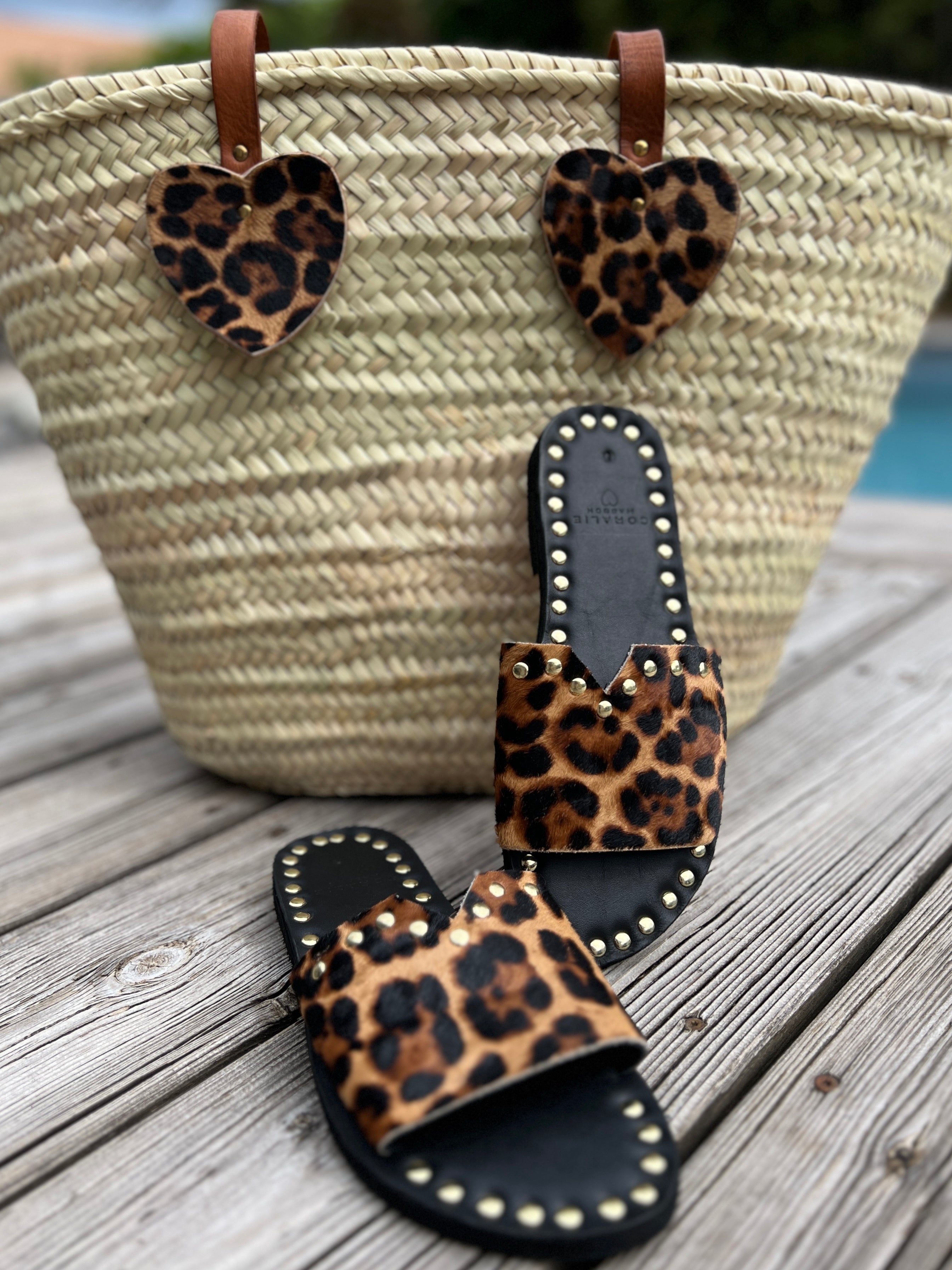 Coralie Masson Makila sandales cuir léopard talon 2 cm